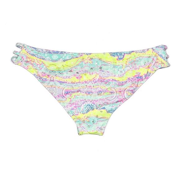 Victoria's Secret Strappy Side Neon Print Bikini Bottoms Size Medium - Picture 2 of 3